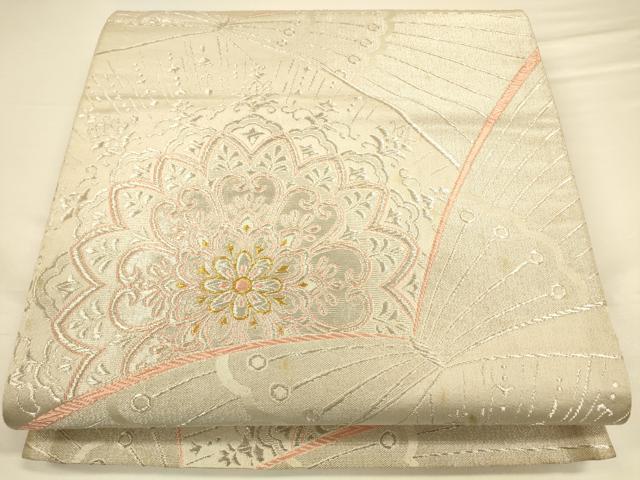 平和屋着物◎六通柄袋帯　正倉院花蝶文　金銀糸　正絹　逸品　CAAV3233ft