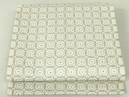 平和屋着物●六通柄袋帯 格子花文 正絹 逸品 DAAU6622ob 平和屋着物●六通柄袋帯 格子花文 正絹 逸品 DAAU6622ob