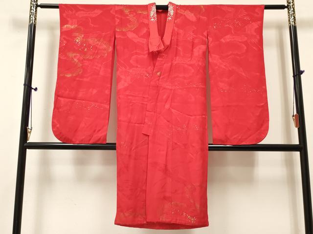 Rakuten - 平和屋着物[]アンティーク　大正ロマン　女の子　子供　袷　飛鶴地紋　金銀彩　半衿刺繍　逸品　DABE7060ma