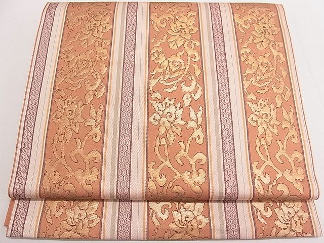 平和屋着物■六通柄　本袋帯　花唐草間道　大和錦　逸品　DAAA5284