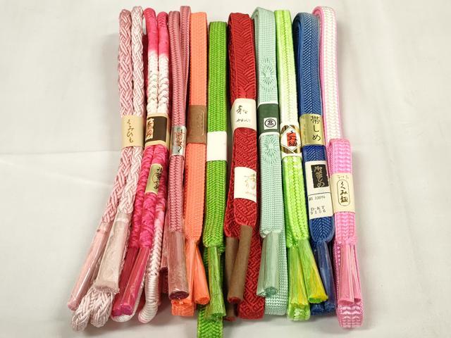 平和屋着物●和装小物 帯締め10本セット 組紐 鴨川組 金糸 高島屋扱い 全て正絹 逸品 未使用 DABA7003zzz