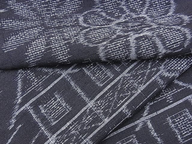 平和屋着物■上質な紬　雲取り風景花文　逸品　n-ds0920