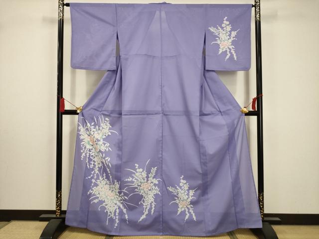 Summer Wear - 平和屋着物＊夏物　訪問着　絽　草花文　洗える着物　AABA5597sx