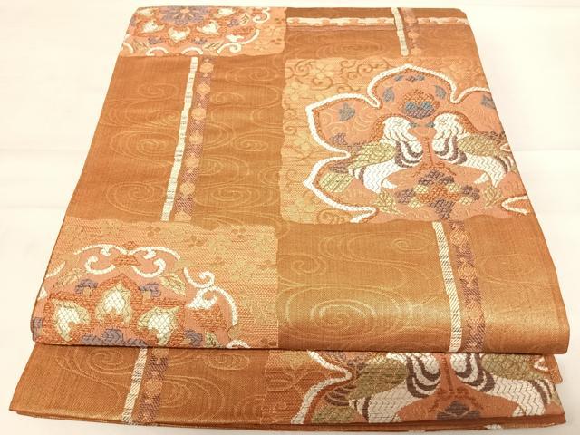 Other - 平和屋着物◎六通柄袋帯　唐織　遺宝名物裂　金糸　正絹　逸品　AABD7194yx