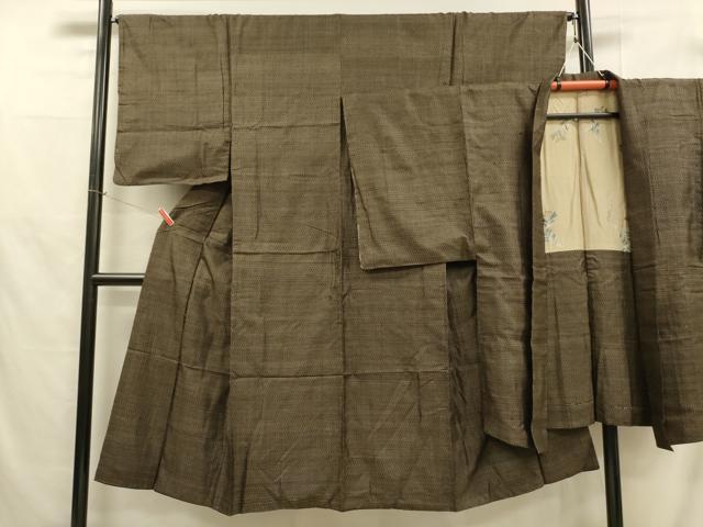 平和屋着物■男性 本場大島紬 アンサンブル 亀甲柄 総詰め 正絹 逸品 DABB3312cm