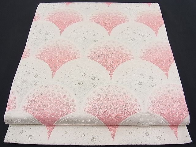 平和屋着物■六通柄袋帯　唐織　青海波花文　銀糸　逸品　n-fw1887