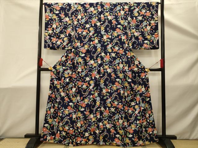 平和屋着物■上質な小紋　草花文　正絹　逸品　AABD5294sx...