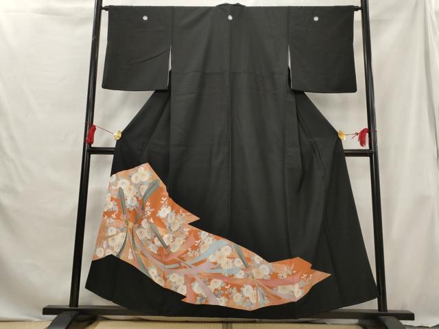 Rakuten - 平和屋着物■豪華黒留袖 草花文 金彩 正絹 逸品 AABG6901st