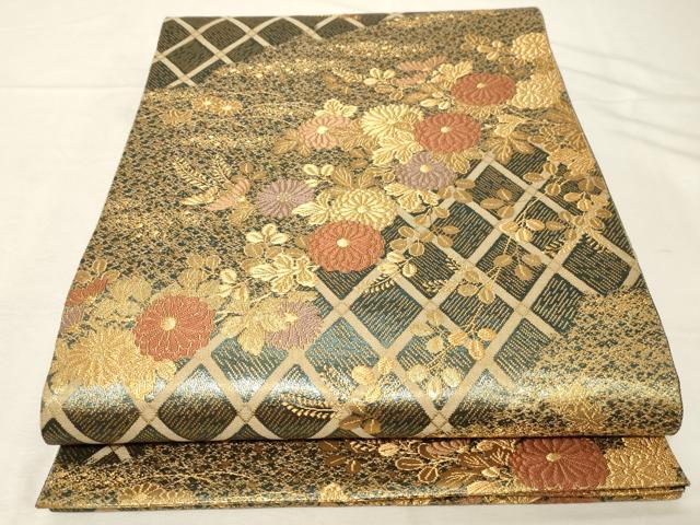 乐天商城 - 平和屋着物▼六通柄袋帯　古代重金嵯峨野文　金糸　正絹　逸品　CABA8813dy