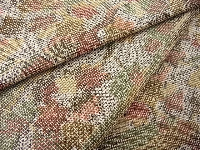 平和屋着物■上質なお召　霞樹林文　逸品　n-wb1575