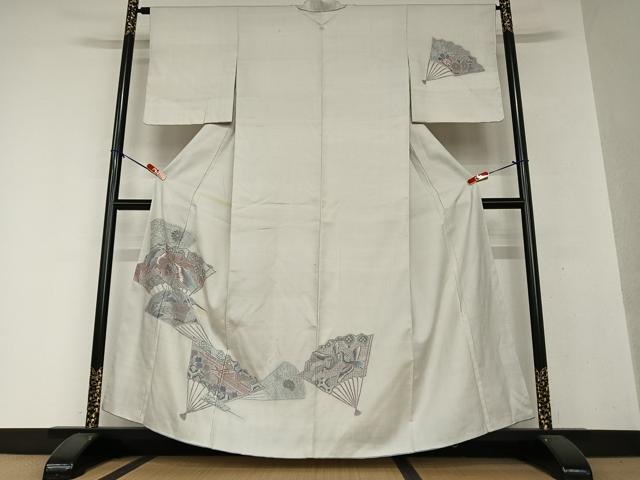 ✨ 未使用裄丈66cm 白菊 淡桃色 相良刺繍 正絹 506 付下げ 身丈154.5cm