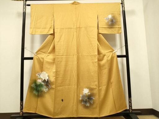 平和屋着物●訪問着 手描き 牡丹舞蝶文 暈し染め 正絹 逸品 CAAP6998hy 平和屋着物●訪問着 手描き 牡丹舞蝶文 暈し染め 正絹 逸品 CAAP6998hy