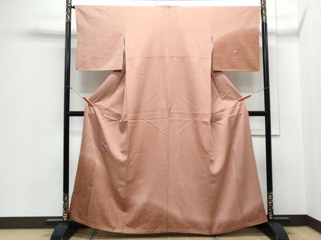 平和屋着物▼訪問着　刺繍　草花文　暈し染め　金彩　正絹　逸品　未使用　CABB6814th