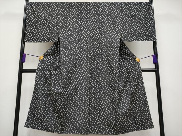 平和屋本店■極上　男性　お召　トンボ　黒地　逸品　未使用　CYAA1845s5