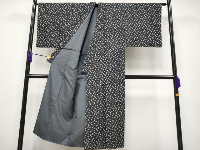 平和屋本店■極上　男性　お召　トンボ　黒地　逸品　未使用　CYAA1845s5