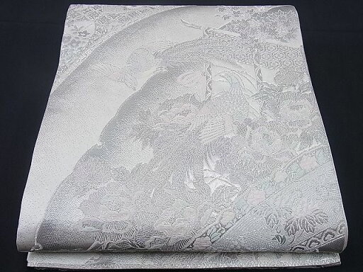 平和屋着物■六通柄袋帯 唐織 源氏車縫調文 プラチナ箔 逸品 n-sx0974 平和屋着物■六通柄袋帯 唐織 源氏車縫調文 プラチナ箔 逸品 n-sx0974