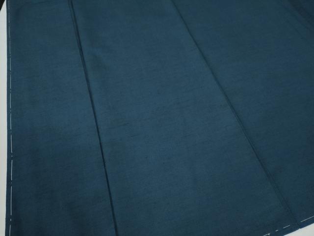 平和屋着物●男性　紬　髭紬羽織セット　色無地　濃藍色　証紙付き　正絹　逸品　未使用　CAAW7465yc