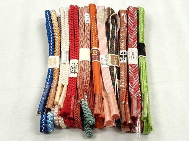 平和屋着物●和装小物 帯締め10本セット 御岳組 高麗組 大和組 大島紬 銀糸 逸品 未...