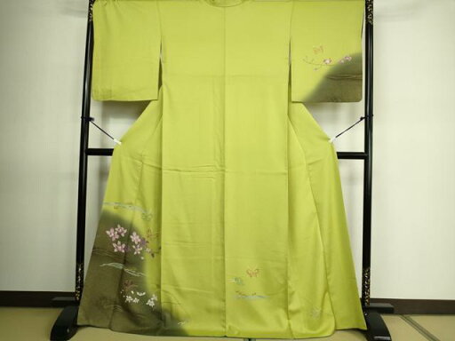 平和屋着物■訪問着 舞蝶花文 暈し染め 金彩 正絹 逸品 DAAR7334we 平和屋着物■訪問着 舞蝶花文 暈し染め 金彩 正絹 逸品 DAAR7334we