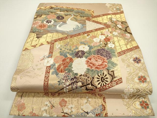 Other - 平和屋着物▼六通柄袋帯　唐織　屏風花鳥文　金糸　正絹　逸品　DAAW3298fe