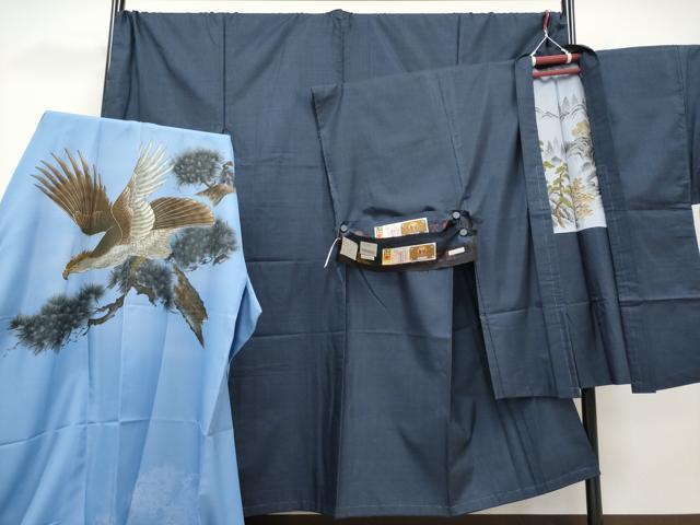 平和屋着物■極上 男性 本場大島紬 アンサンブル・長襦袢セット キングサイズ 100亀甲 常田トミ作 上代35万 証紙付 逸品 未使用 CYAA3229s5