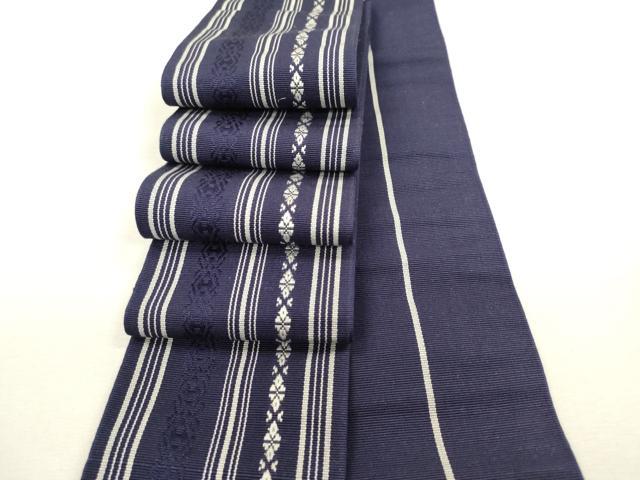 平和屋着物◎男性 本場筑前博多織 角帯 献上 脇山忠道作 証紙付き 正絹 逸品 DAAY6126ea