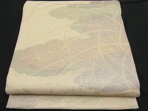 平和屋着物■夏物 六通柄袋帯 雲取りすすき文 金糸 逸品 n-hv1878 平和屋着物■夏物 六通柄袋帯 雲取りすすき文 金糸 逸品 n-hv1878