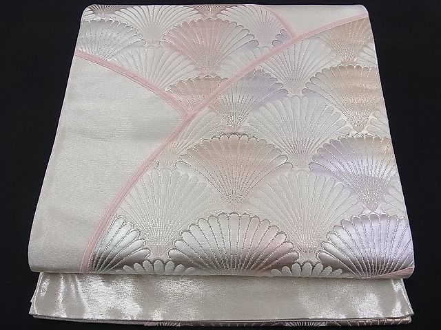 平和屋着物■六通柄袋帯 唐織 松葉青海波 銀糸 逸品 n-kg1579