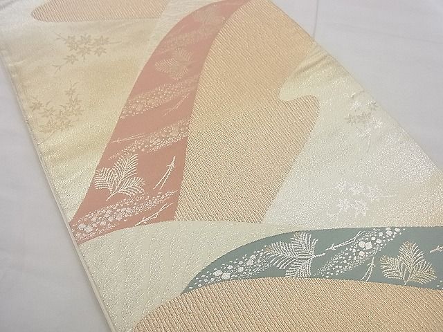 平和屋着物■六通柄袋帯　道長こぼれ松葉　金銀糸　逸品　n-by3757