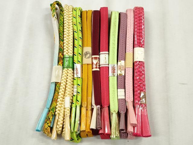 平和屋着物●和装小物　帯締め10本セット　笹浪組　奈良組　金糸　逸品　未使用　CABK5089qe
