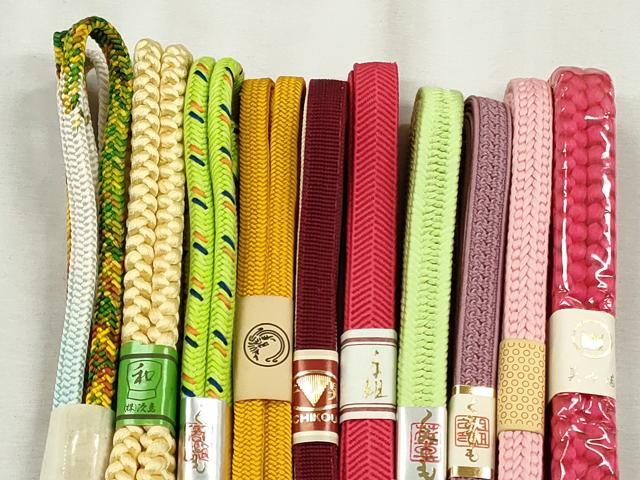 平和屋の平和屋着物●和装小物　帯締め10本セット　笹浪組　奈良組　金糸　逸品　未使用　CABK5089qe｜アングル2