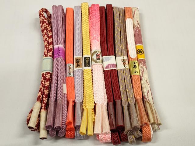 平和屋着物●和装小物　帯締め10本セット　組紐　金糸　大丸扱い　逸品　未使用　DABC1220zzz