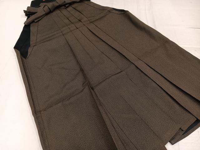 平和屋着物●男性　馬乗り袴　幾何学文様　正絹　逸品　AABF9537ph