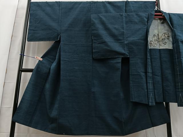 平和屋着物■男性 紬 アンサンブル 絣文様 正絹 逸品 BAAS4172ea