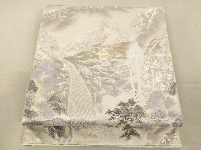 平和屋着物◎六通柄袋帯 清滝の四季 二重箔錦 正絹 逸品 AAAM5048fw