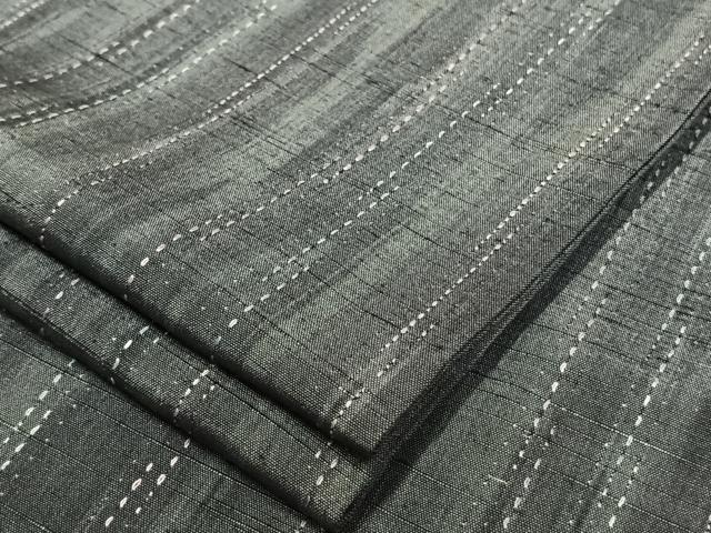 平和屋着物▽上質な紬 単衣 変わり縞 正絹 逸品 AAAS9632fy