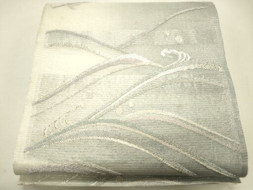 平和屋着物*夏物 六通柄袋帯 流水文 銀糸 正絹 逸品 CAAR0659eg 平和屋着物*夏物 六通柄袋帯 流水文 銀糸 正絹 逸品 CAAR0659eg