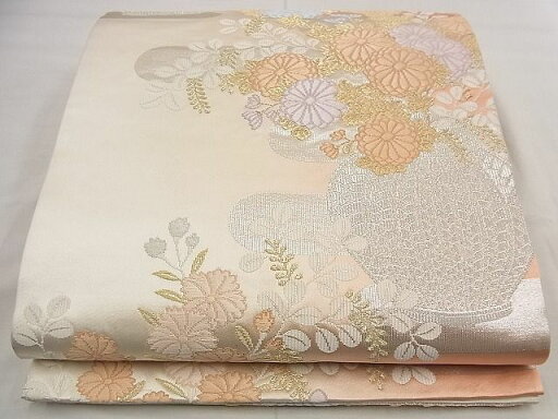 平和屋着物■六通柄袋帯 唐織 エ霞花籠文 金銀糸 逸品 n-wu0532 平和屋着物■六通柄袋帯 唐織 エ霞花籠文 金銀糸 逸品 n-wu0532