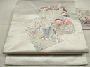 平和屋着物◎九寸名古屋帯 駒刺繍 色紙重ね鴛鴦花文 銀糸 逸品 DAAH9173mz