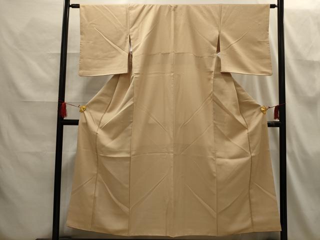 平和屋着物■色無地　花唐草地紋　香色　洗える着物　AABH6394sx