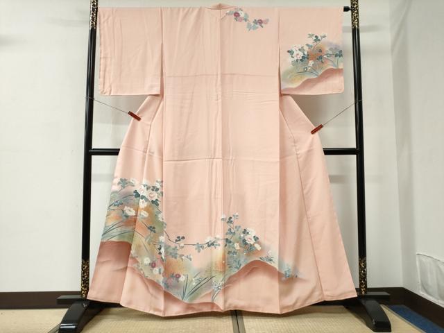 平和屋着物●訪問着　友禅　枝花文　暈し染め　金彩　正絹　逸品　未使用　CABC6879yc