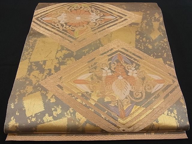 平和屋着物■六通柄袋帯　花唐草菱文　金彩　逸品　n-fw1677