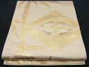 平和屋着物■六通柄袋帯 向かい鶴笹竹文 金糸 逸品 n-sx0895