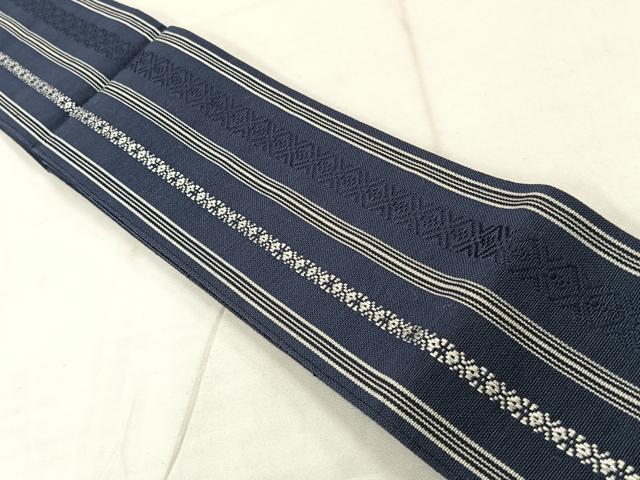 平和屋着物◎男性 本場筑前博多織 角帯 献上 正絹 逸品 AABC8740uk