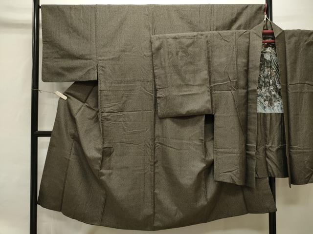平和屋着物■男性 お召 アンサンブル 亀甲柄 正絹 逸品 CAAQ8596in