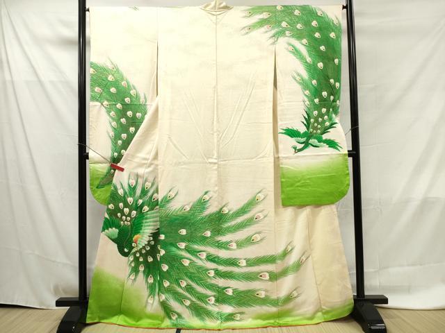 平和屋着物■豪華振袖 孔雀文 金彩 正絹 逸品 DAAV2417xg