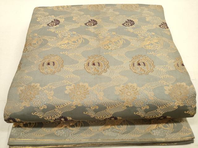 平和屋着物◎アンティーク　大正ロマン　丸帯　鳳凰花文　金糸　正絹　逸品　DAAZ1953xg