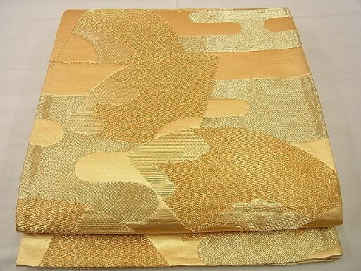 平和屋着物■六通柄袋帯 エ霞扇面文 金糸 逸品 n-te0034 平和屋着物■六通柄袋帯 エ霞扇面文 金糸 逸品 n-te0034