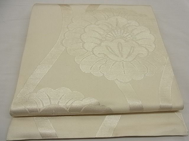 平和屋着物■本袋帯　立涌花文　銀糸　逸品　n-ea0371