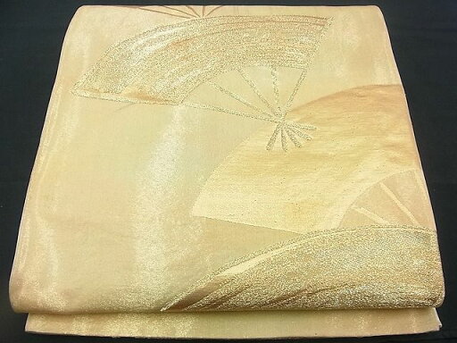 平和屋着物■六通柄袋帯 扇面散らし 金糸 逸品 n-rv0132 平和屋着物■六通柄袋帯 扇面散らし 金糸 逸品 n-rv0132